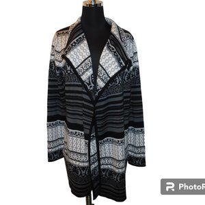Icelandic Designs Open Front Cardigan Sweater 50% Wool *FLAW*  Size Large